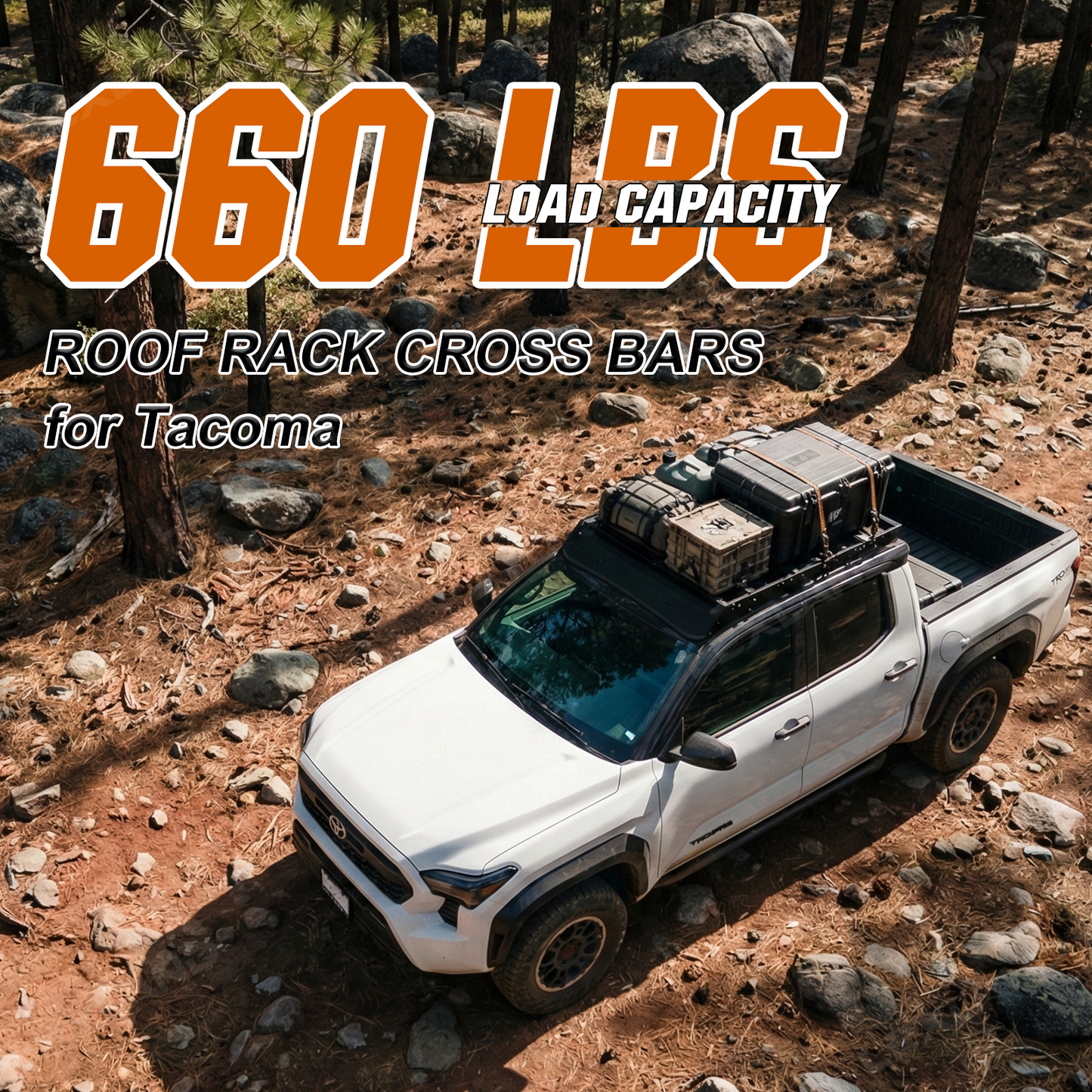 Tacoma Roof Rack Split Crossbar Carbon Steel Roof Cargo Platform Cross Bar