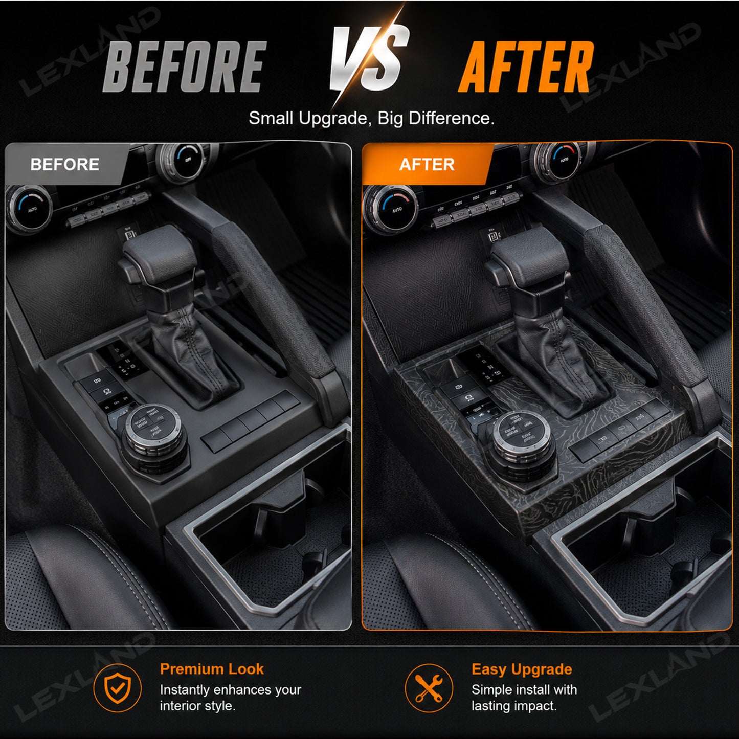 Tacoma/4Runner Gear Shift Panel Cover Steering Wheel Cover Trim Interior Protective Overlays for Toyota