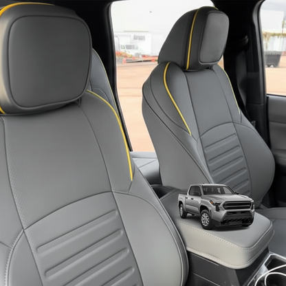 Tacoma/4Runner Seat Covers Embossed Nappa Leather Seat Protector Set with TRD Pro Style for Toyota