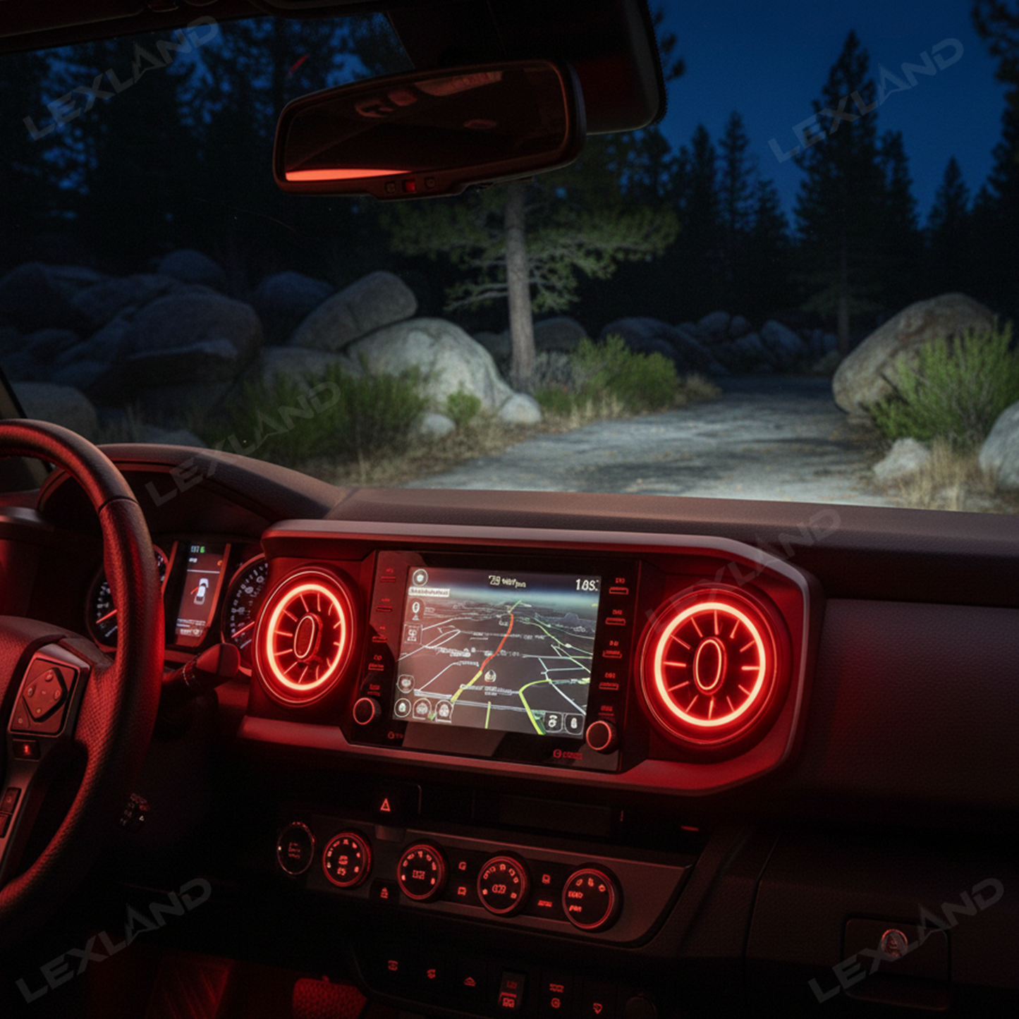 Tacoma Turbo Air AC Vents with Ambient Light RGB LED Vents Light 4PCS for Toyota