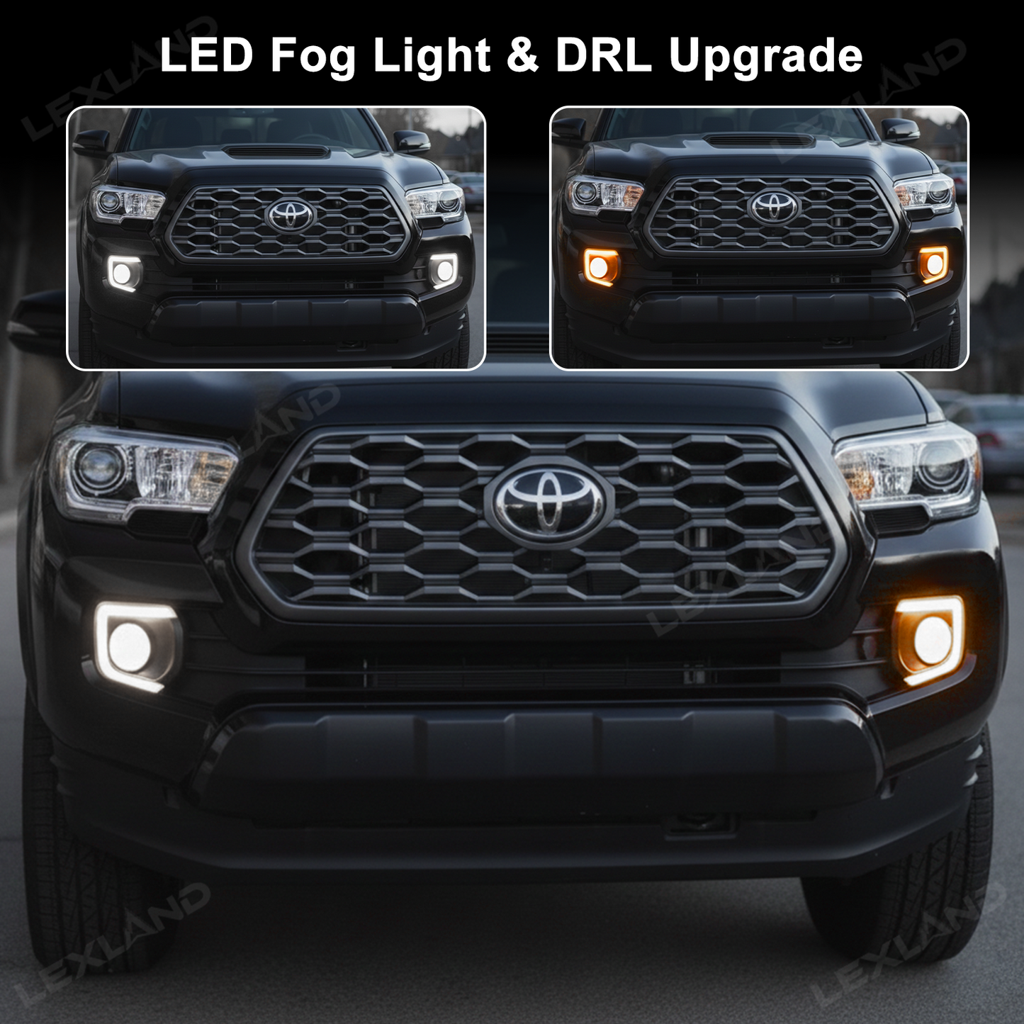 Tacoma Fog Lights LED Dual-Color Daytime Running Lights Sequential Turn Signal Lighting Upgrade
