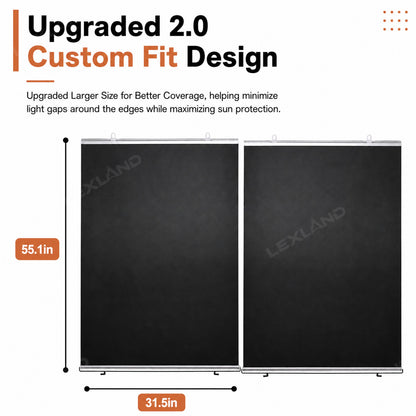 Tacoma Retractable Windshield Sun Shade Easy Pull Heat Blocking & UV Protection Interior Sunshade 2.0