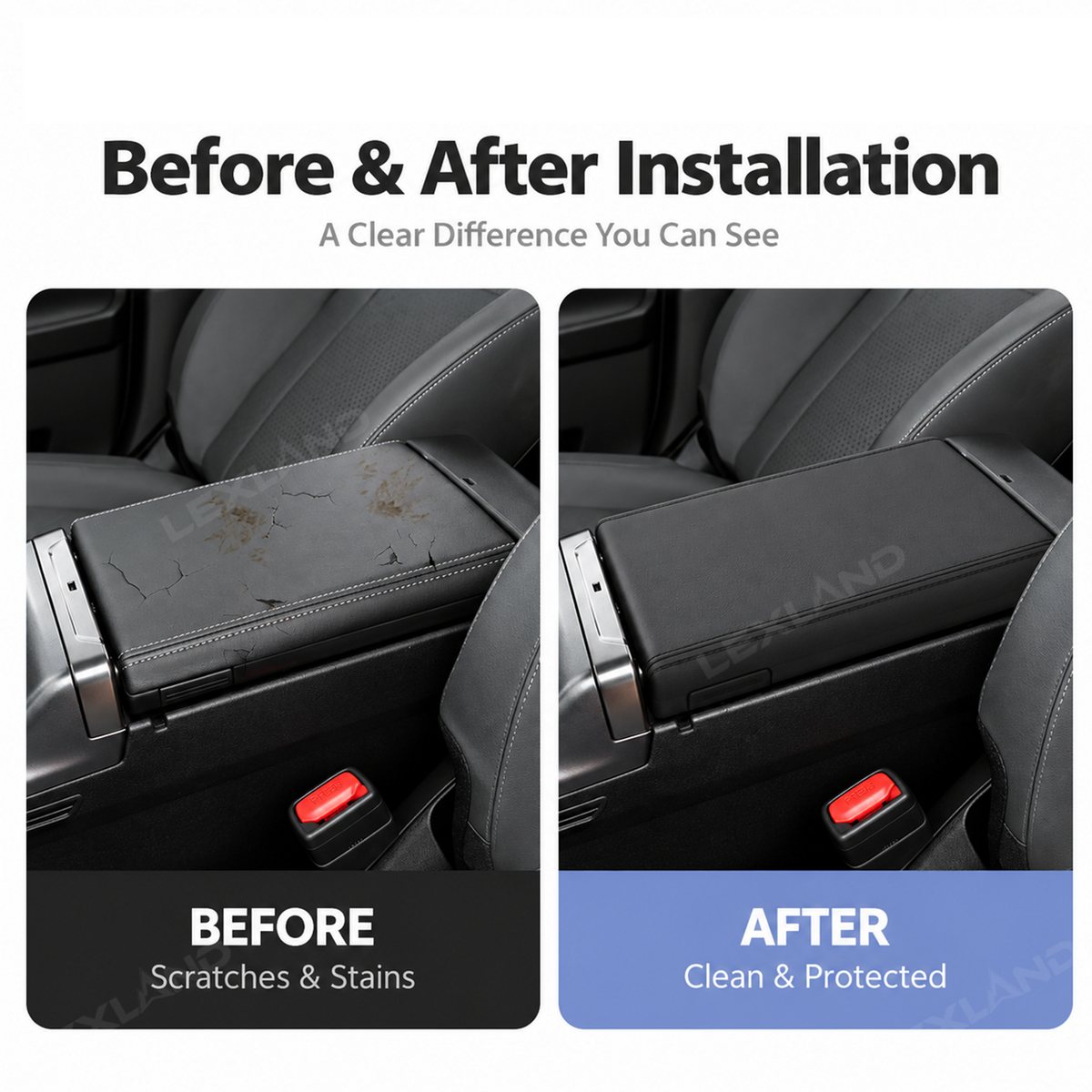 RAV4 Center Console Cover Reversible Silicone Armrest Box Cover Trim Interior Protection for Toyota