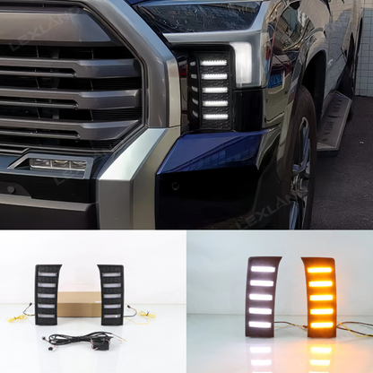 Tundra DRL Vent Lights Dual-Color Dynamic Daytime Running Lights Sequential Turn Signal Lighting Upgrade