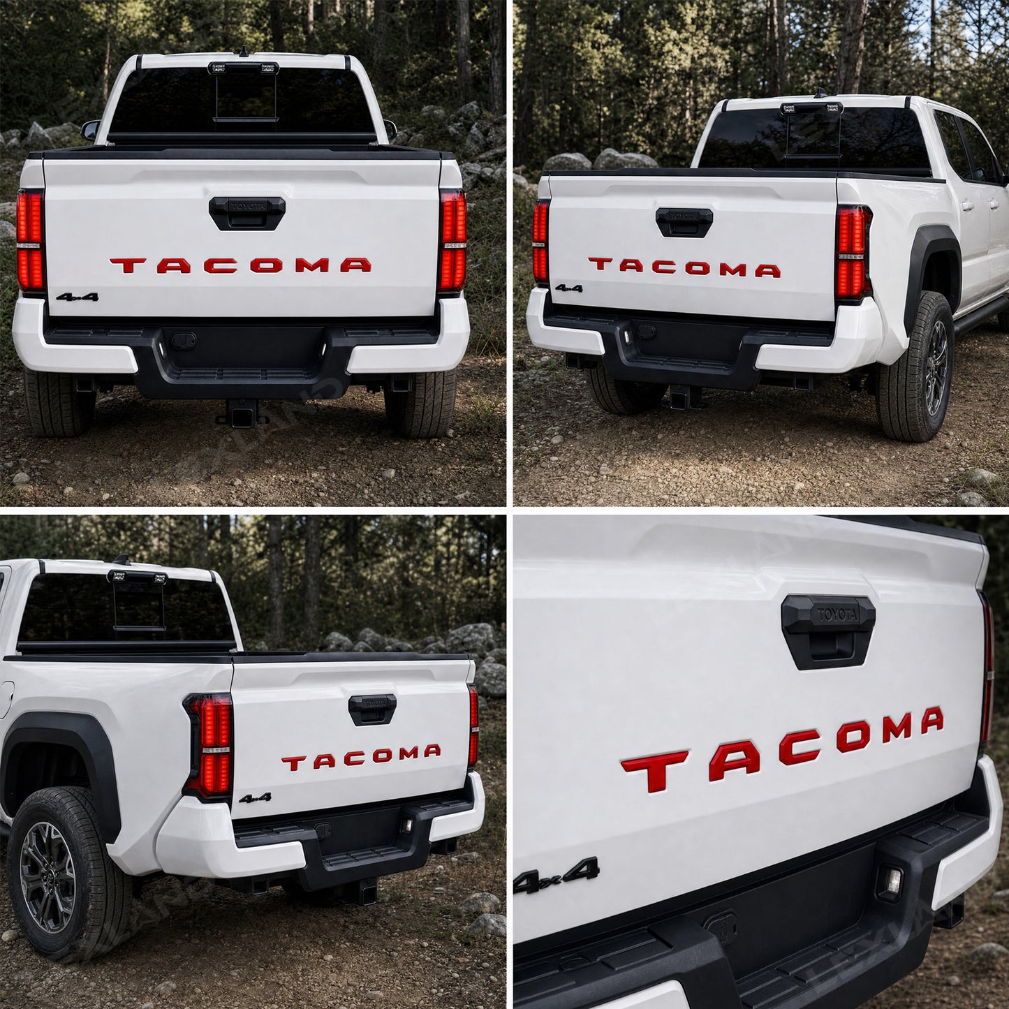 Tacoma 3D Tailgate Letters ABS Tailgate Insert Rear Emblems Decals for Toyota
