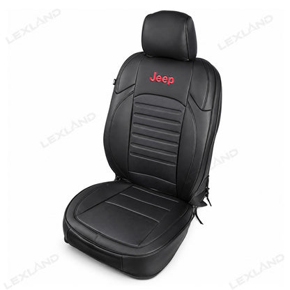 Wrangler Seat Covers 4-Door Embossed Leather Seat Protector Without Rear Armrest