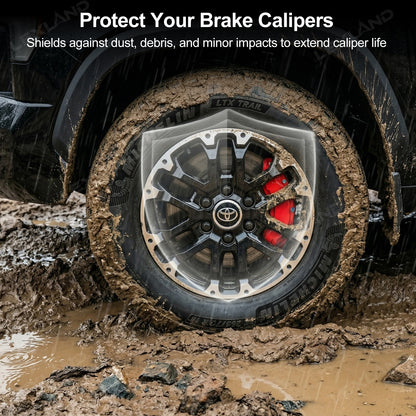 Tundra Brake Caliper Covers Front and Rear Bolt-On Caliper Protectors for Toyota
