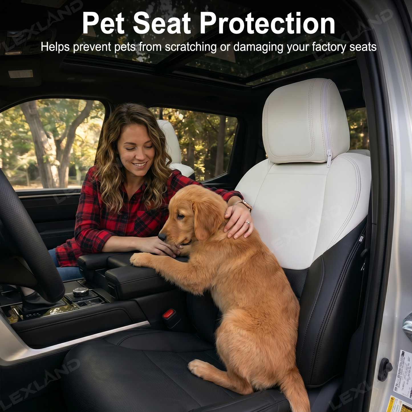 Tundra Seat Covers Black & White Two-tone Seat Protector with TRD Letter Style for Toyota