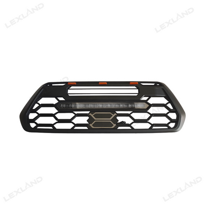 Tacoma Front Grill Replacement with Light Bar & Toyota Logo Front Bumper Grille for Toyota