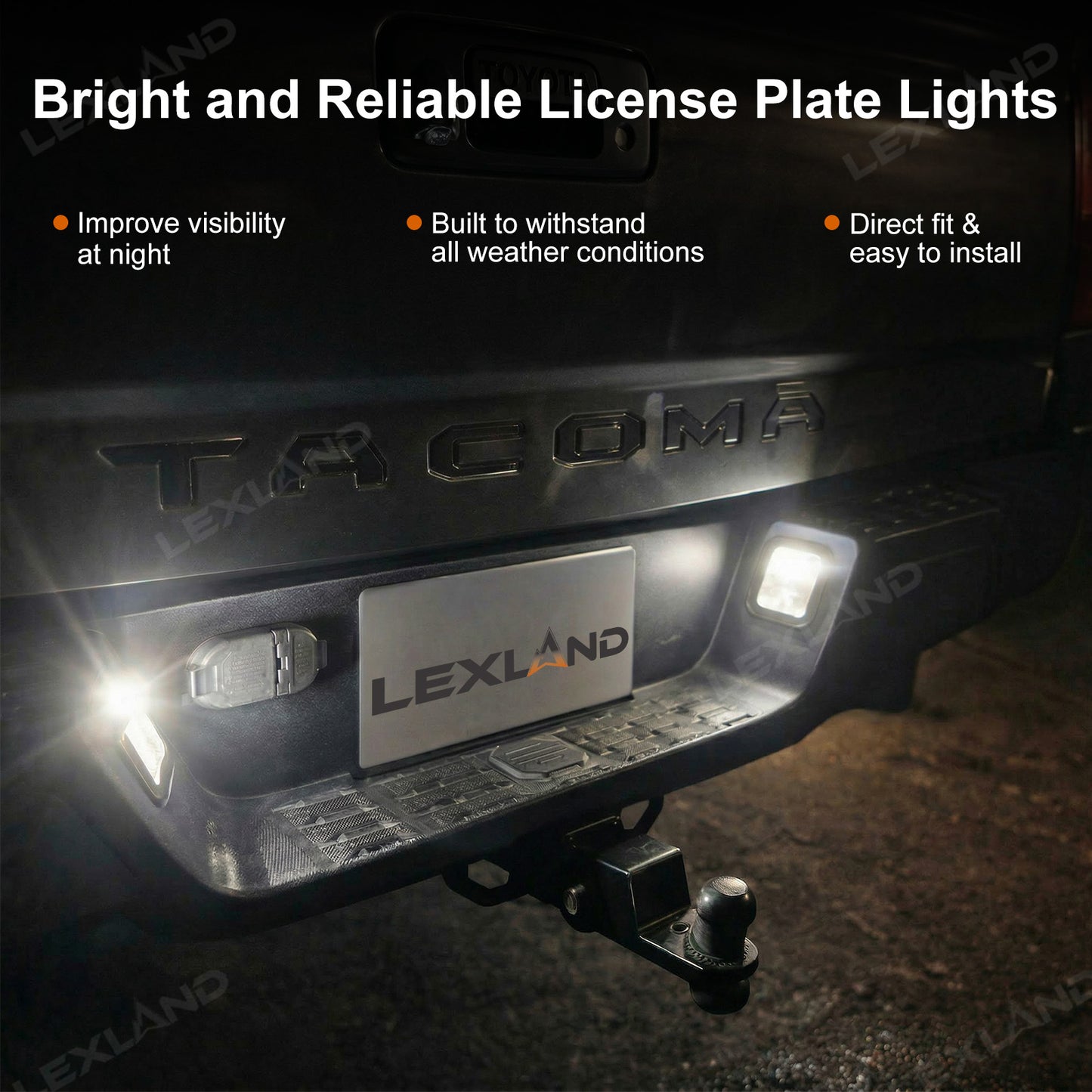 Tacoma LED License Plate Light White License Plate Lamp for Toyota