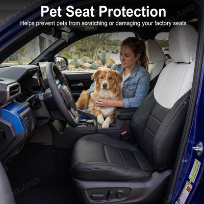 Tacoma /4Runner Seat Covers Black & White Two-tone Seat Protector with TRD Letter Style for Toyota