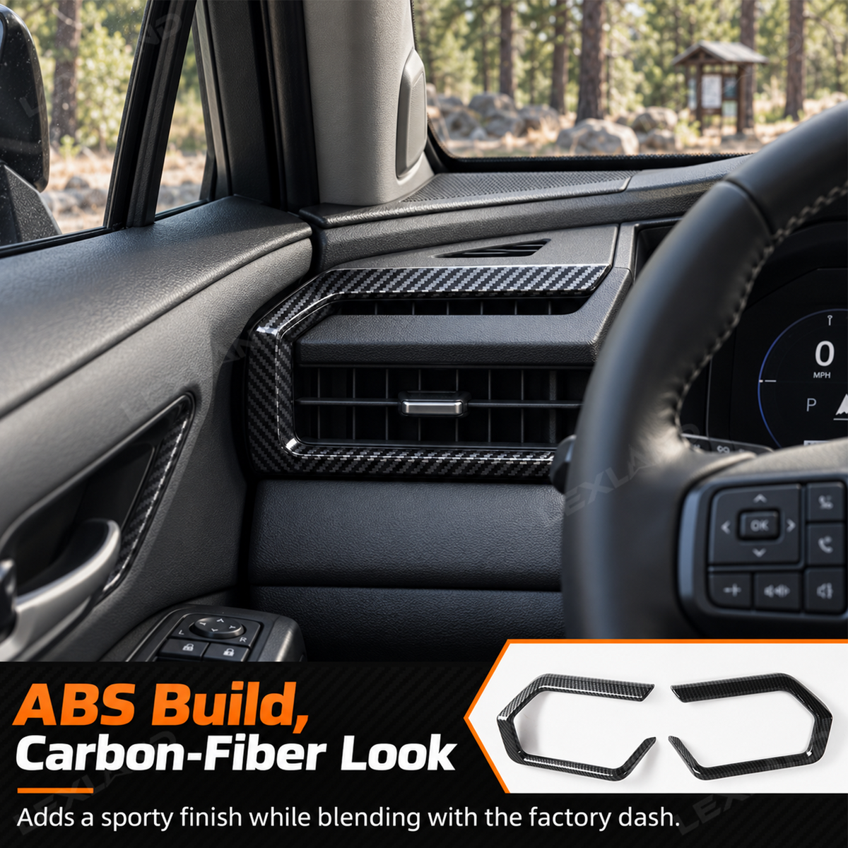 RAV4 Front Side Air Vent Outlet Covers ABS Carbon Fiber Style Dashboard AC Vent Overlays 2PCS