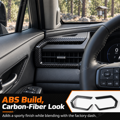 RAV4 Front Side Air Vent Outlet Covers ABS Carbon Fiber Style Dashboard AC Vent Overlays 2PCS