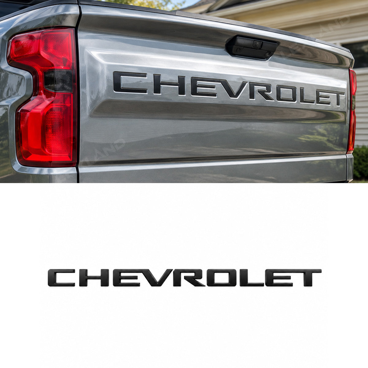 Silverado 1500 Tailgate Letters 3D Raised Tailgate Insert Overlays Rear Emblem Trim for Chevrolet