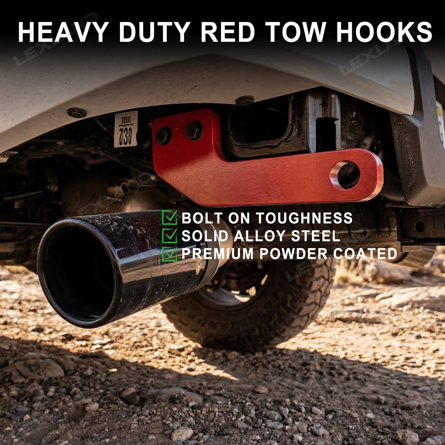 Tacoma Rear Tow Hook Red Rear Recovery Points for Toyota