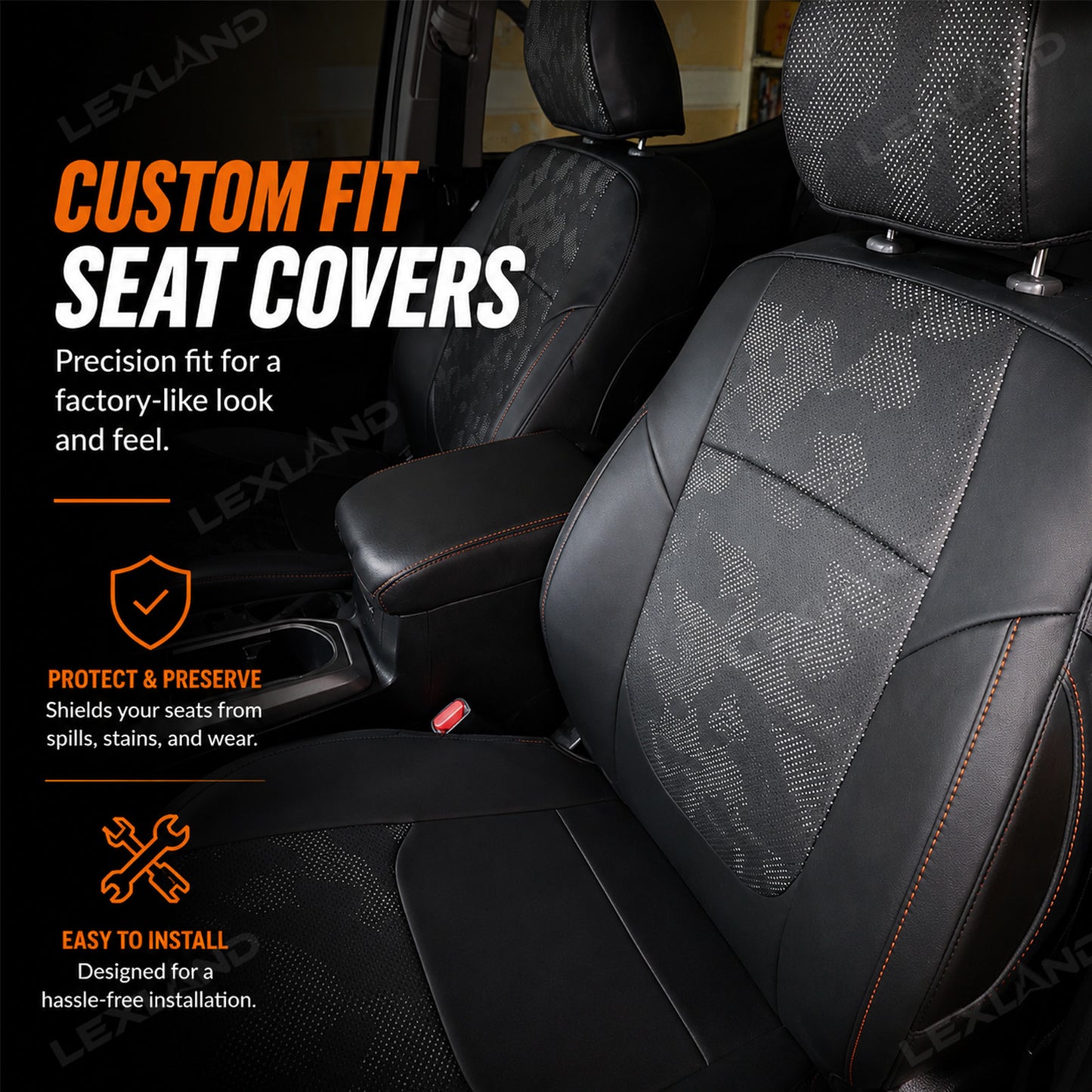 Tacoma 3rd Gen Camo Seat Covers NAPPA Leather Seat Protector for Toyota