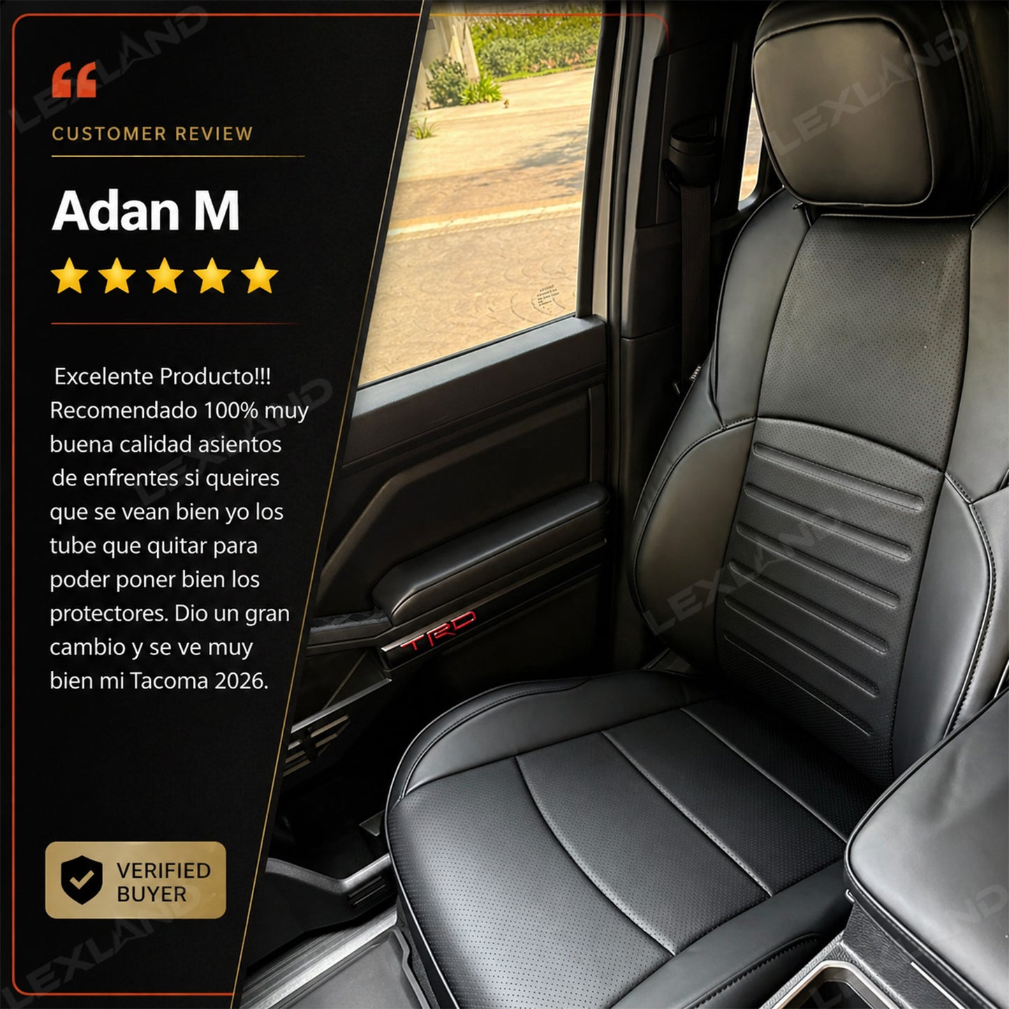 Tacoma /4Runner Seat Covers Embossed Nappa Leather Seat Protectors with TRD Style for Toyota