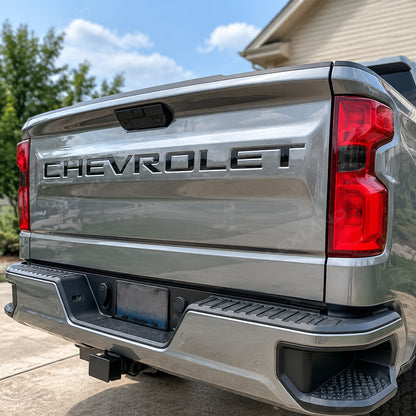 Silverado 1500 Tailgate Letters 3D Raised Tailgate Insert Overlays Rear Emblem Trim for Chevrolet