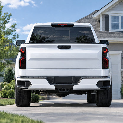 Silverado 1500 Smoked Third Brake Light Cover & Tail Light Covers Overlays Rear Lamp Protector