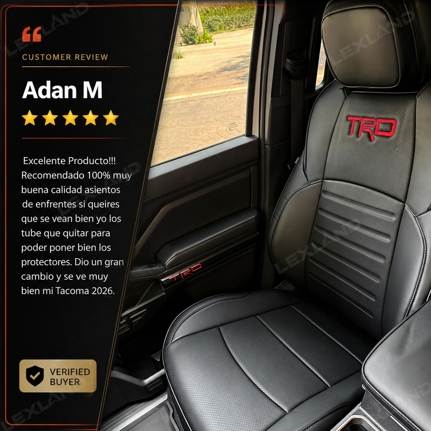 Tacoma /4Runner Seat Covers Full Coverage Embossed Seat Protector with TRD Style