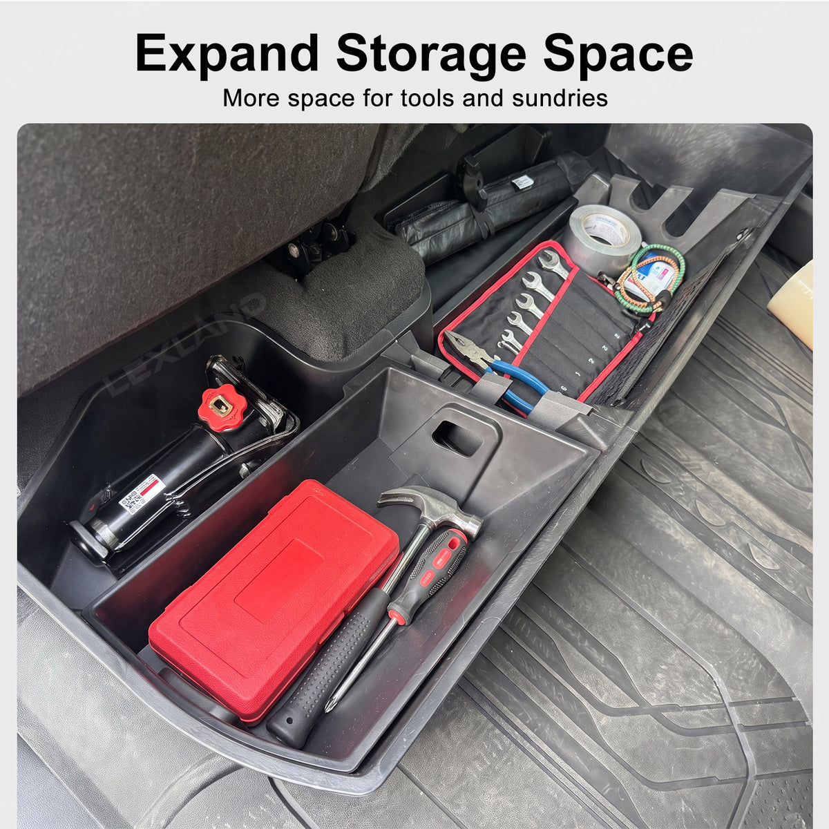 Silverado 1500/2500/3500HD Under Seat Organizer Tray ABS Rear Seat Storage Box