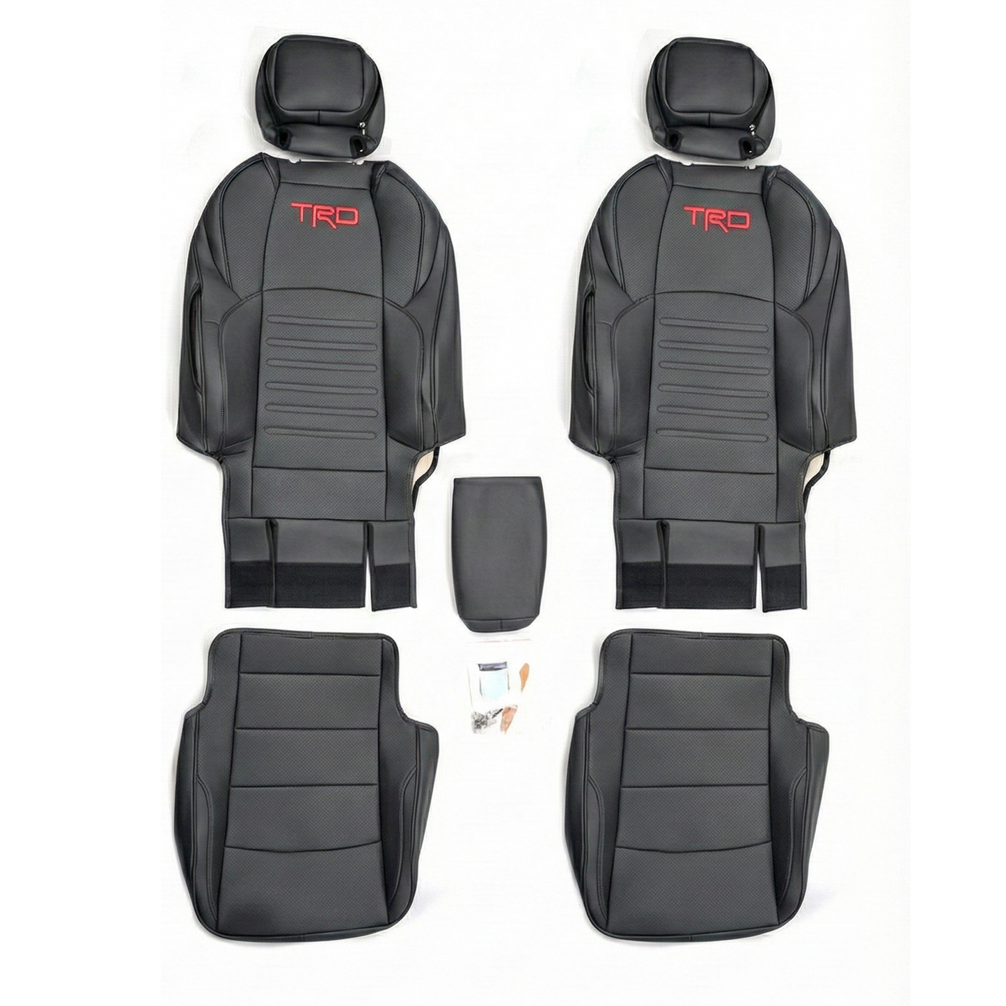 Tacoma Front Row Seat Covers Full Coverage Embossed Seat Protectors with TRD Letter Style for Toyota