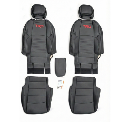 Tacoma Front Row Seat Covers Full Coverage Embossed Seat Protectors with TRD Letter Style for Toyota