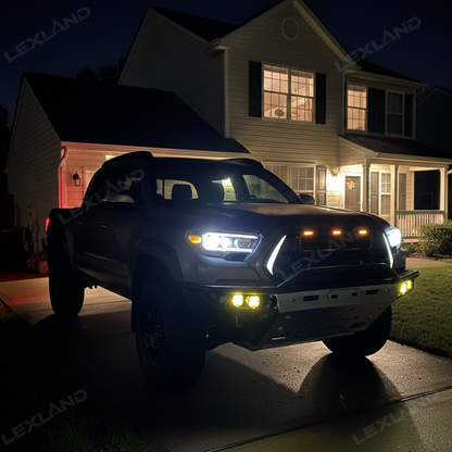 Tacoma Front Bumper Grille With DRL & Turn Signals TRD PRO Style Front Grill Replacement