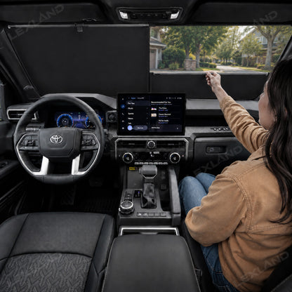 Tacoma Retractable Windshield Sun Shade Easy Pull Heat Blocking & UV Protection Interior Sunshade 2.0