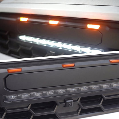 Tacoma Front Bumper Grille With LED & Light Bar Racing Grills With TRD PRO Style Upgrade for Toyota