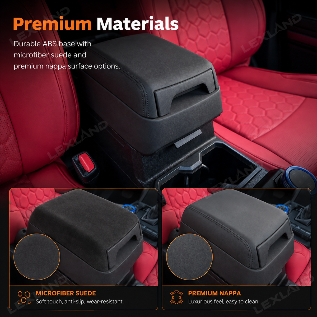 Tacoma/4Runner Armrest Pad Center Console Armrest Cover Riser with Hidden Storage Drawer
