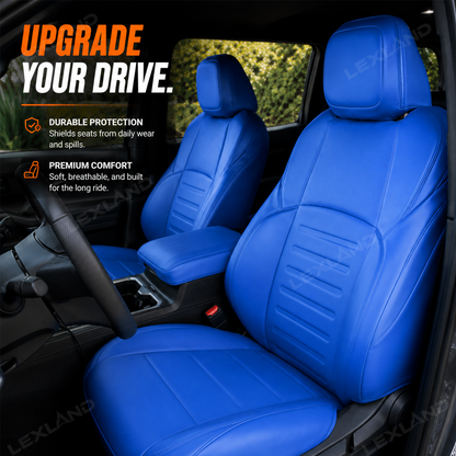 Tacoma /4Runner Seat Covers Blue Embossed Seat Protector with TRD Style Premium Interior Protection