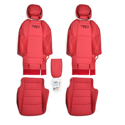 Tacoma Front Row Seat Covers Full Coverage Embossed Seat Protectors with TRD Letter Style for Toyota