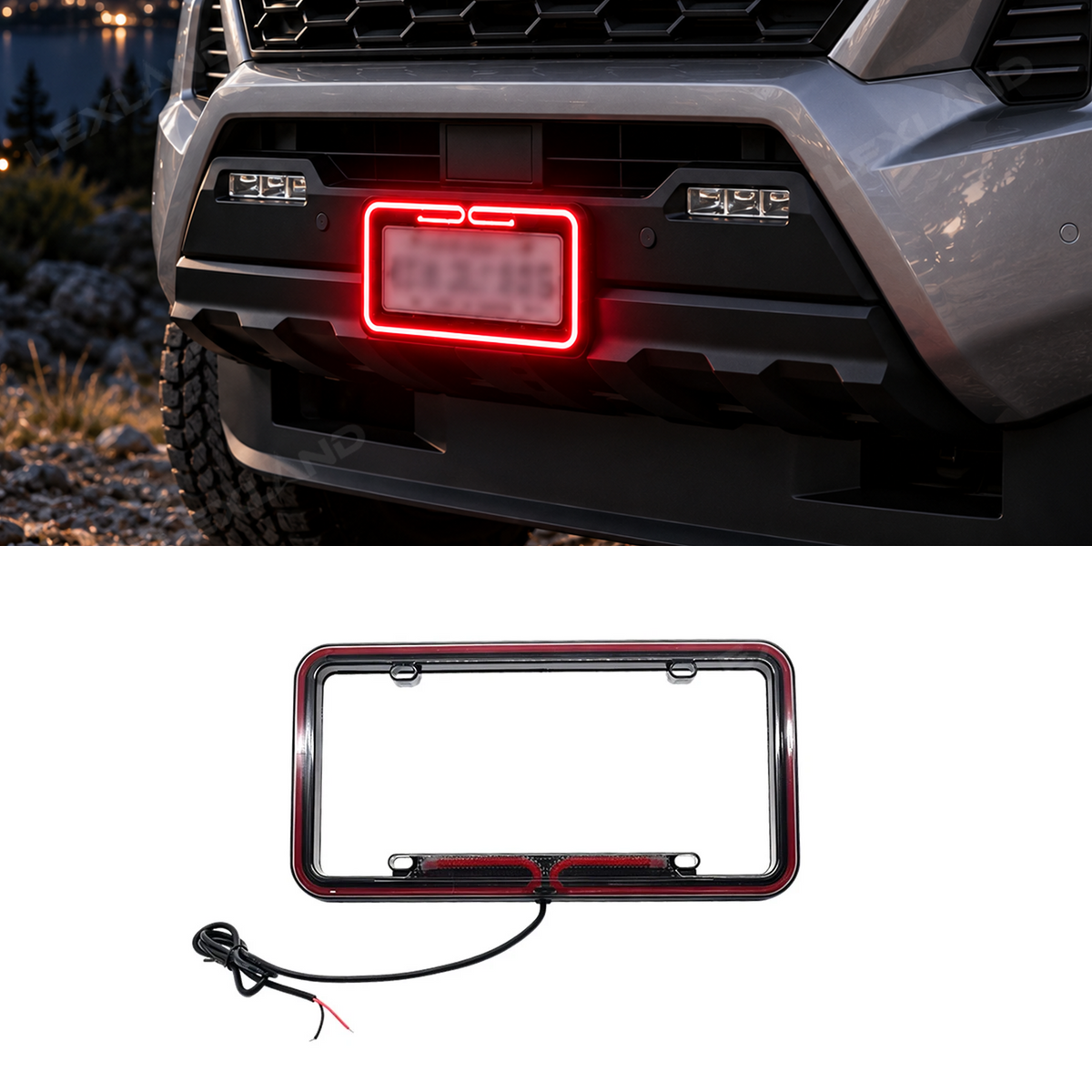 Tacoma/4Runenr/Tundra LED License Plate Frame Protector Front & Rear Cover Holder 2PCS for Toyota