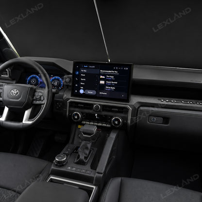 Tacoma Retractable Windshield Sun Shade Easy Pull Heat Blocking & UV Protection Interior Sunshade 2.0