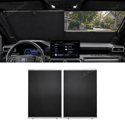 Tacoma Retractable Windshield Sun Shade Easy Pull Heat Blocking & UV Protection Interior Sunshade 2.0