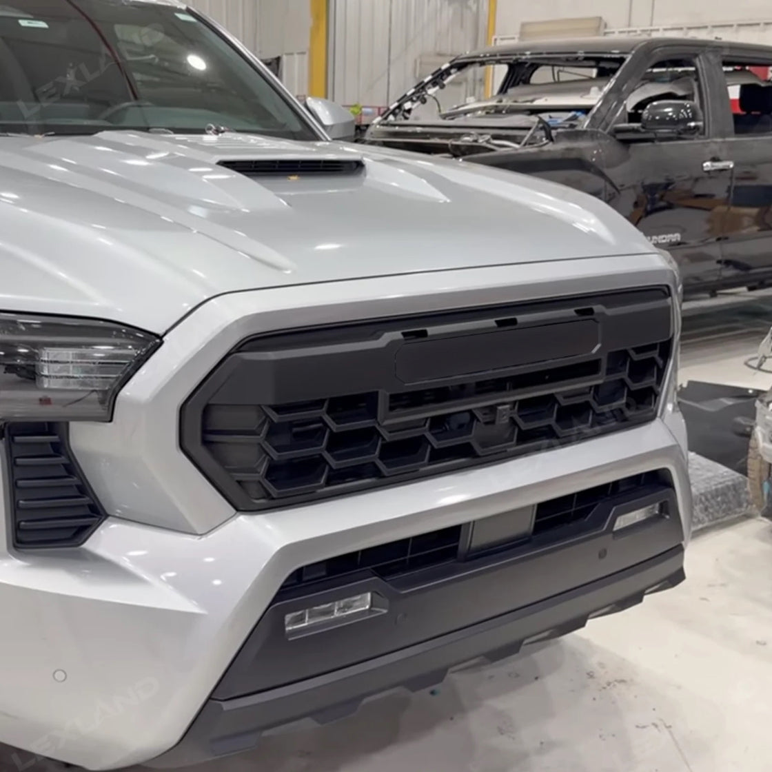 Tacoma Front Bumper Grille With LED & Light Bar Racing Grills With TRD PRO Style Upgrade for Toyota