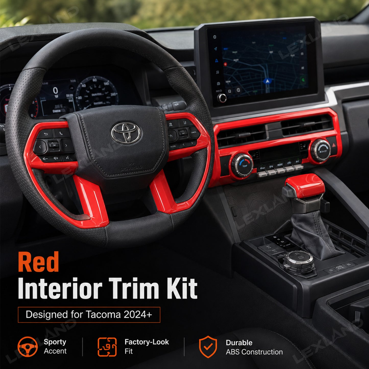 Tacoma Interior Accessories Kit ABS Central Control Cover Trim for Toyota