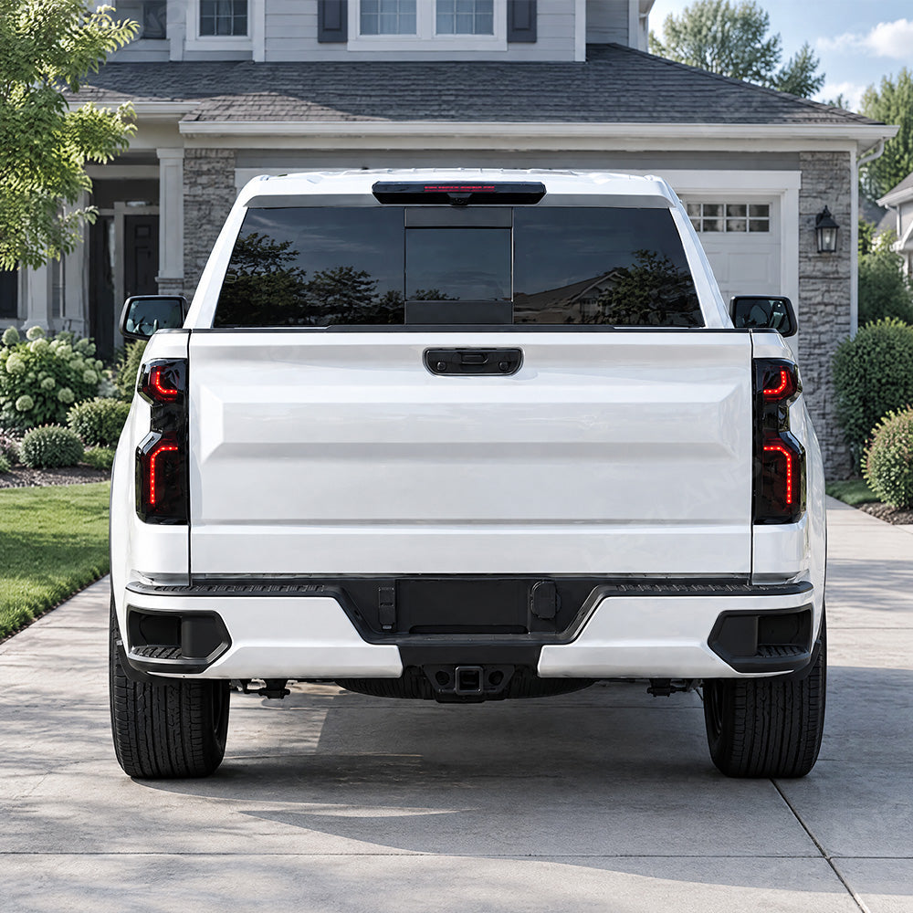 Silverado 1500 Smoked Third Brake Light Cover & Tail Light Covers Overlays Rear Lamp Protector