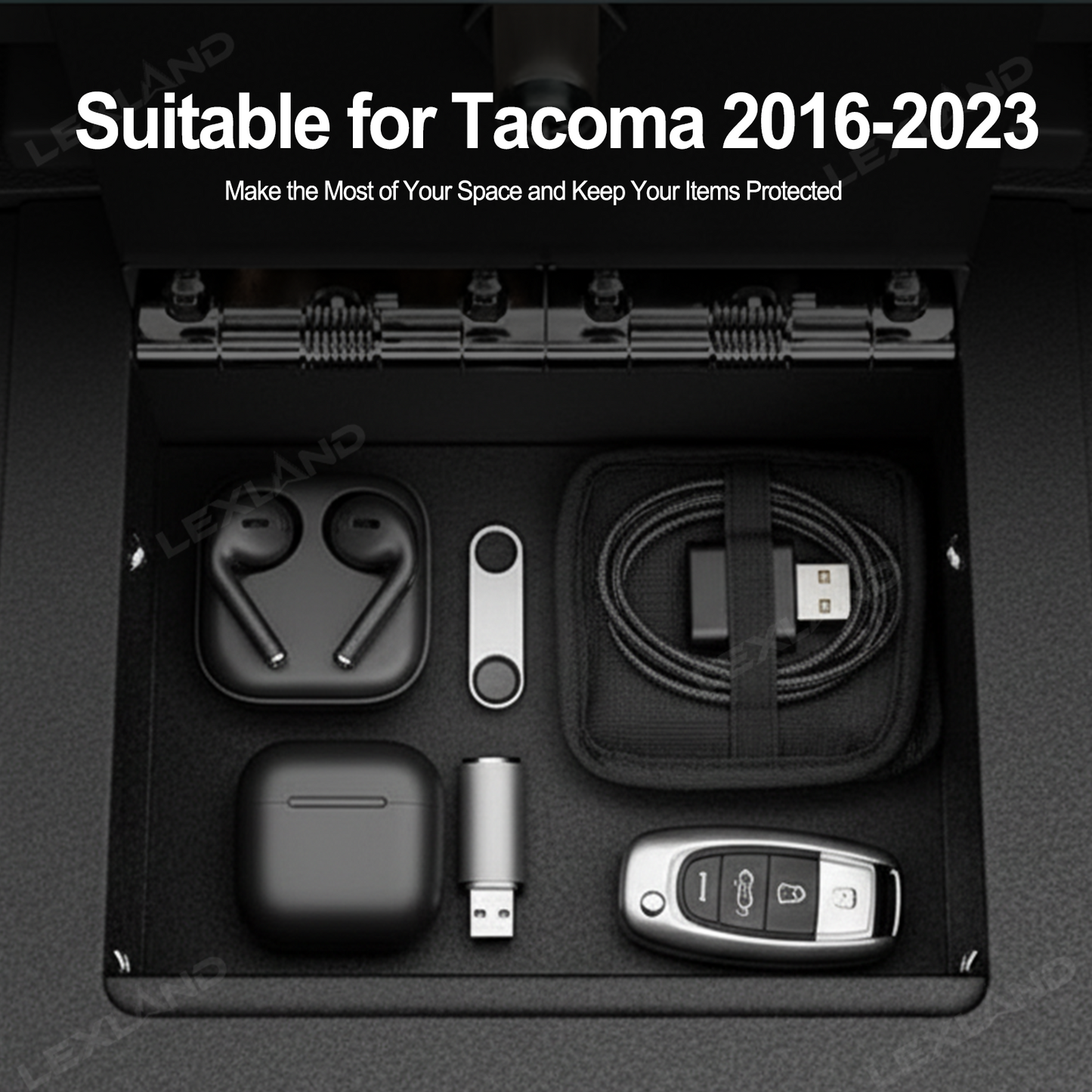 Tacoma Center Console Safe Organizer Armrest Lock Box Safe Vault Lockbox for Toyota