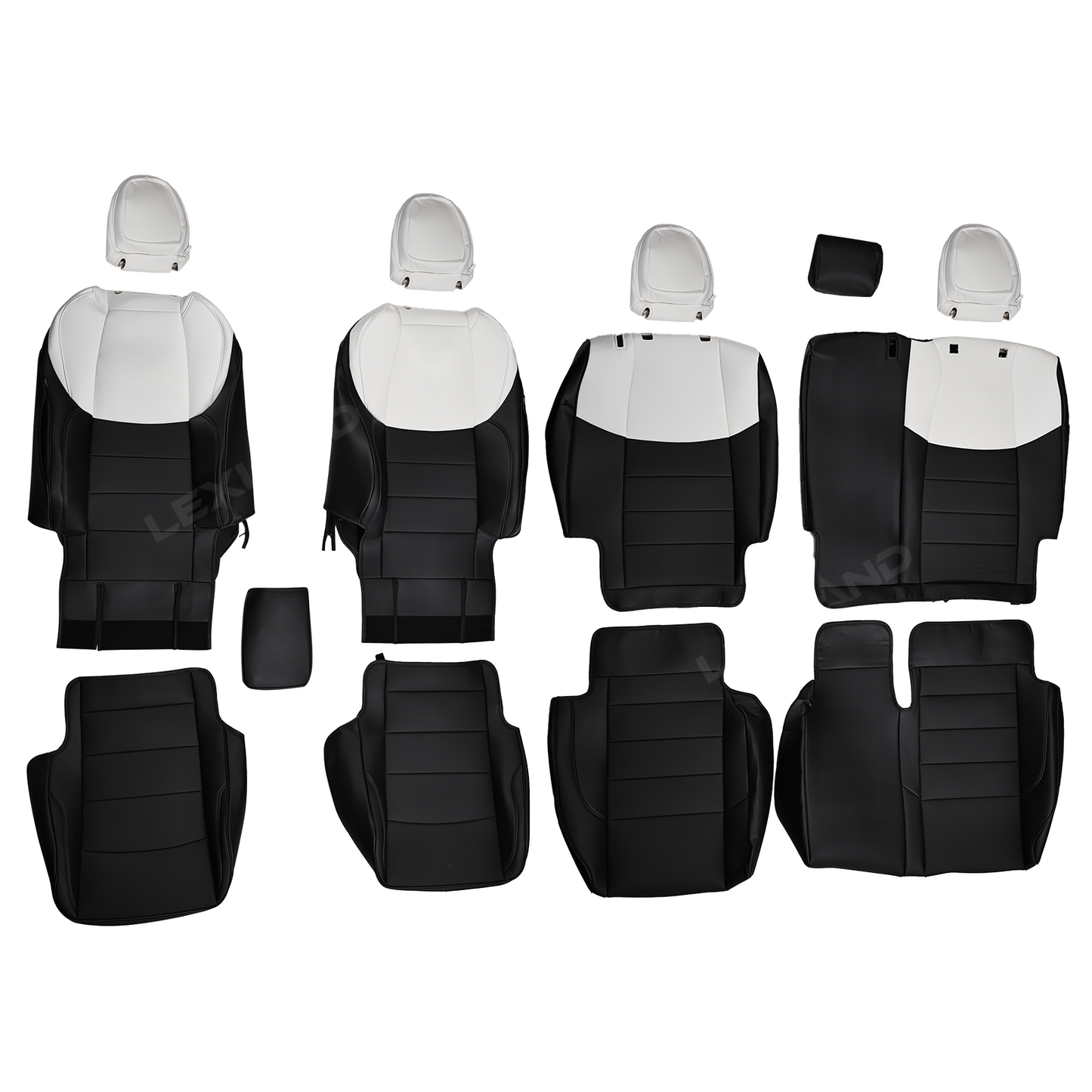 Tundra Seat Covers Black & White Two-tone Seat Protector with TRD Letter Style for Toyota