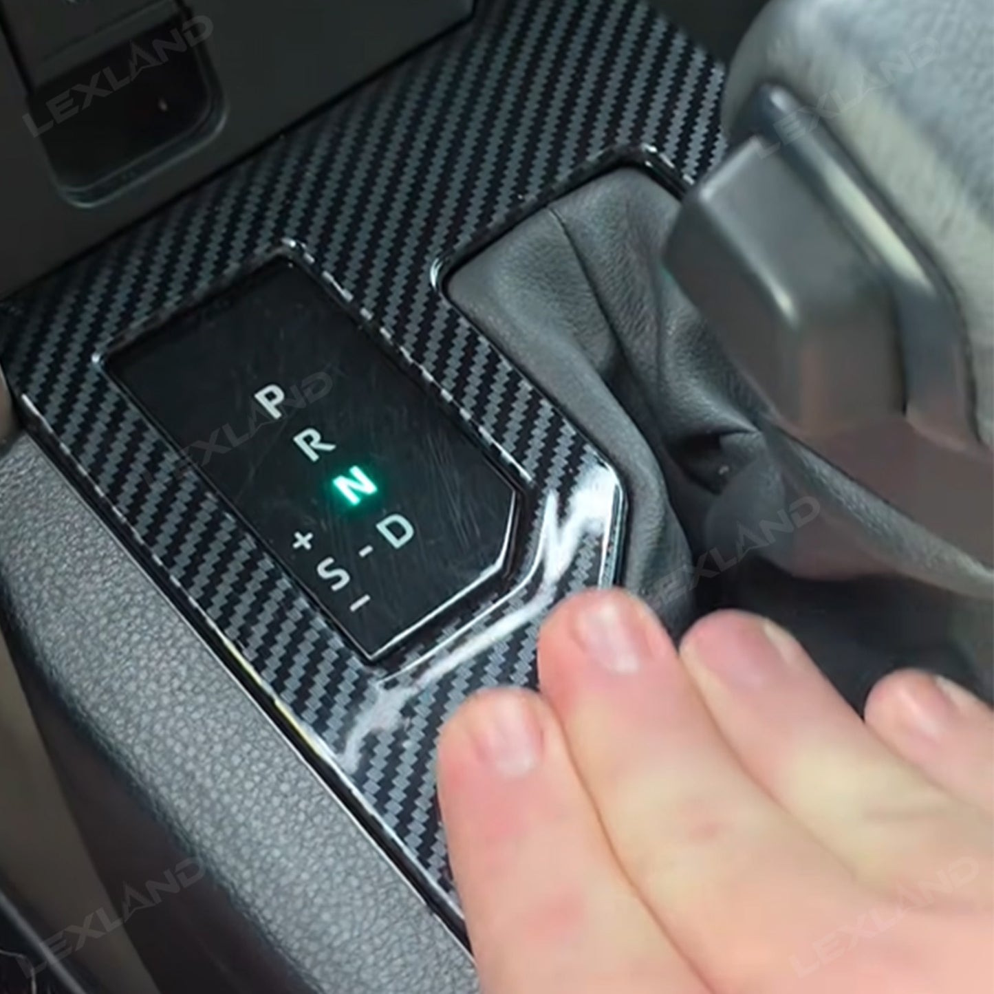 Tundra Center Control Gear Shift Panel Cover Trim ABS Carbon Fiber Style Console Overlay