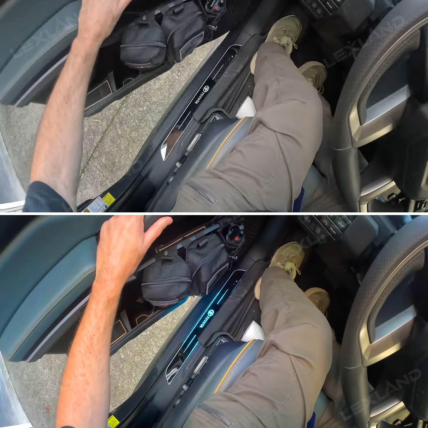 4Runner/Tacoma Illuminated Door Sill Plates RGB LED Door Sill Protectors Trim Covers for Toyota