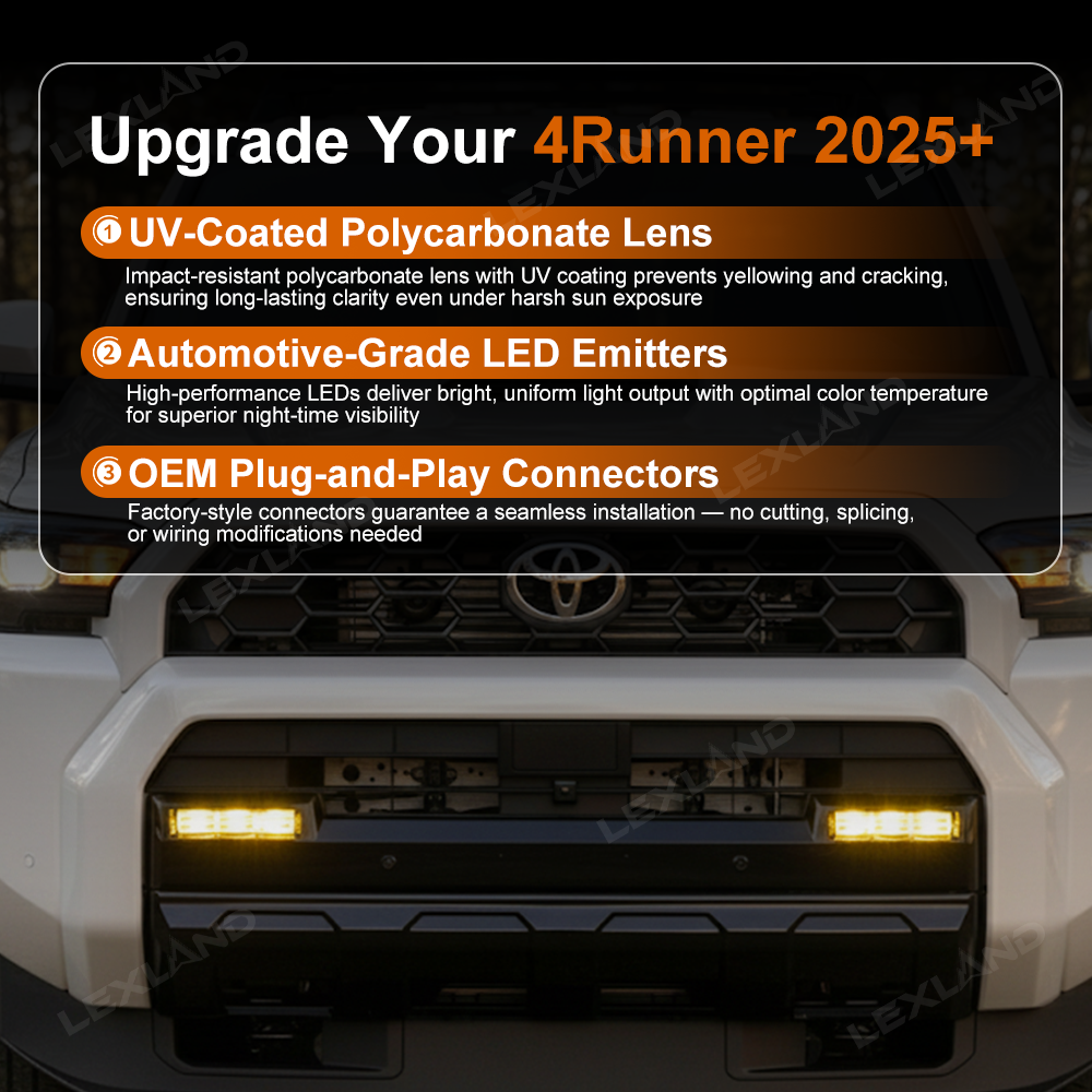 4Runner LED Fog Lights Amber Offroad Lighting Kit for Toyota