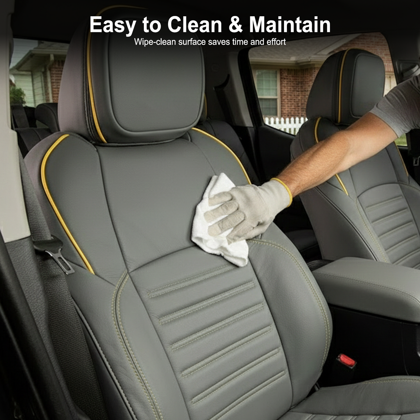 4Runner Seat Covers Embossed Nappa Leather Seat Protector Set with TRD Pro Style for Toyota
