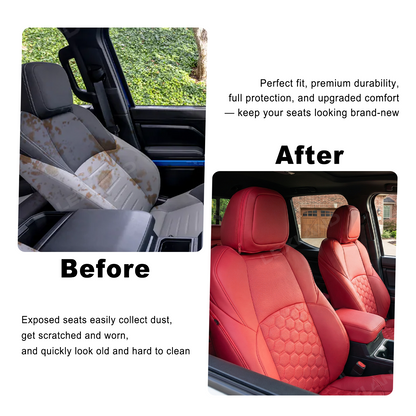 Tacoma Seat Covers Honeycomb-Pattern Seat Protectors with TRD Letter Style for Toyota