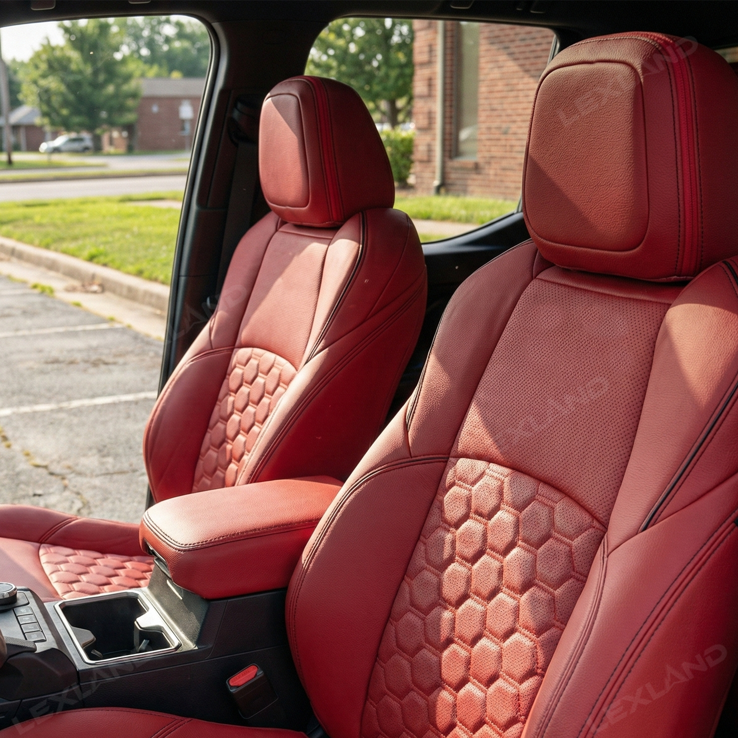 Tacoma Seat Covers Honeycomb-Pattern Seat Protectors with TRD Letter Style for Toyota