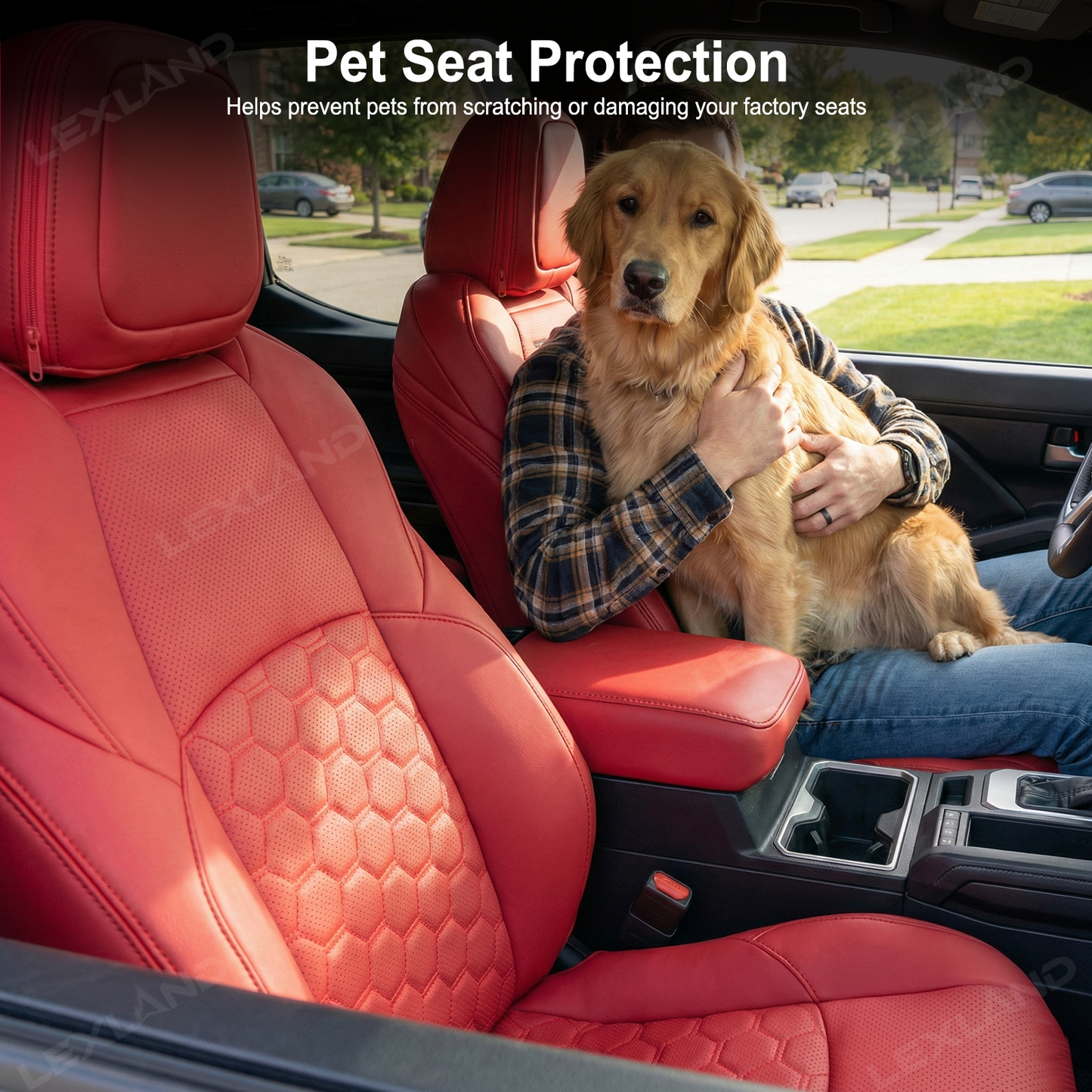 Tacoma Seat Covers Honeycomb-Pattern Seat Protectors with TRD Letter Style for Toyota