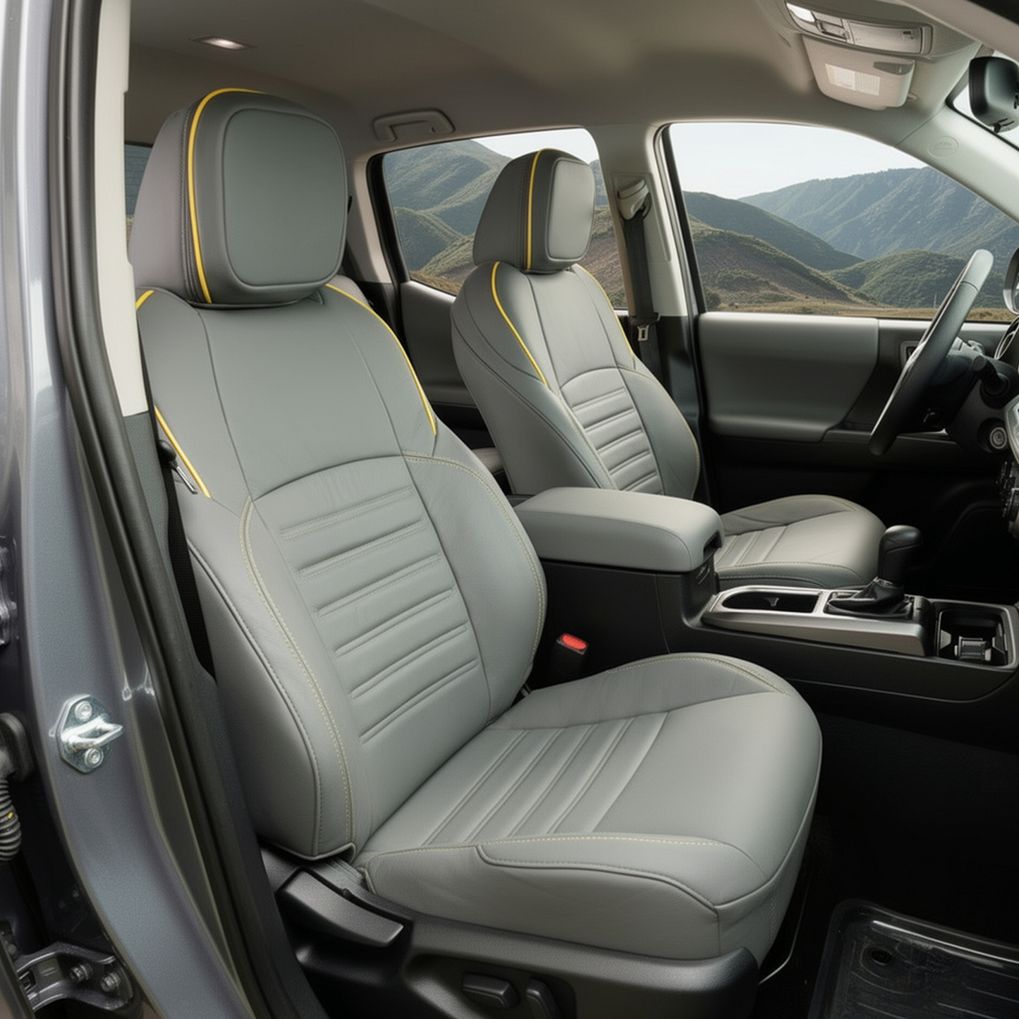 4Runner Seat Covers Embossed Nappa Leather Seat Protector Set with TRD Pro Style for Toyota