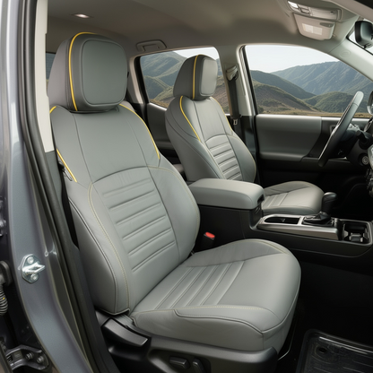 4Runner Seat Covers Embossed Nappa Leather Seat Protector Set with TRD Pro Style for Toyota